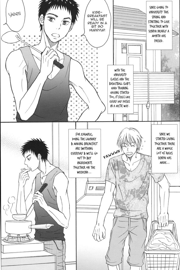 Cute Senpai to Doukyo Shite Imasu Ueta Inu wa Toki Toshite Ookami ni Naru | Living together with Senpai - Kuroko no basuke Punheta - Page 3