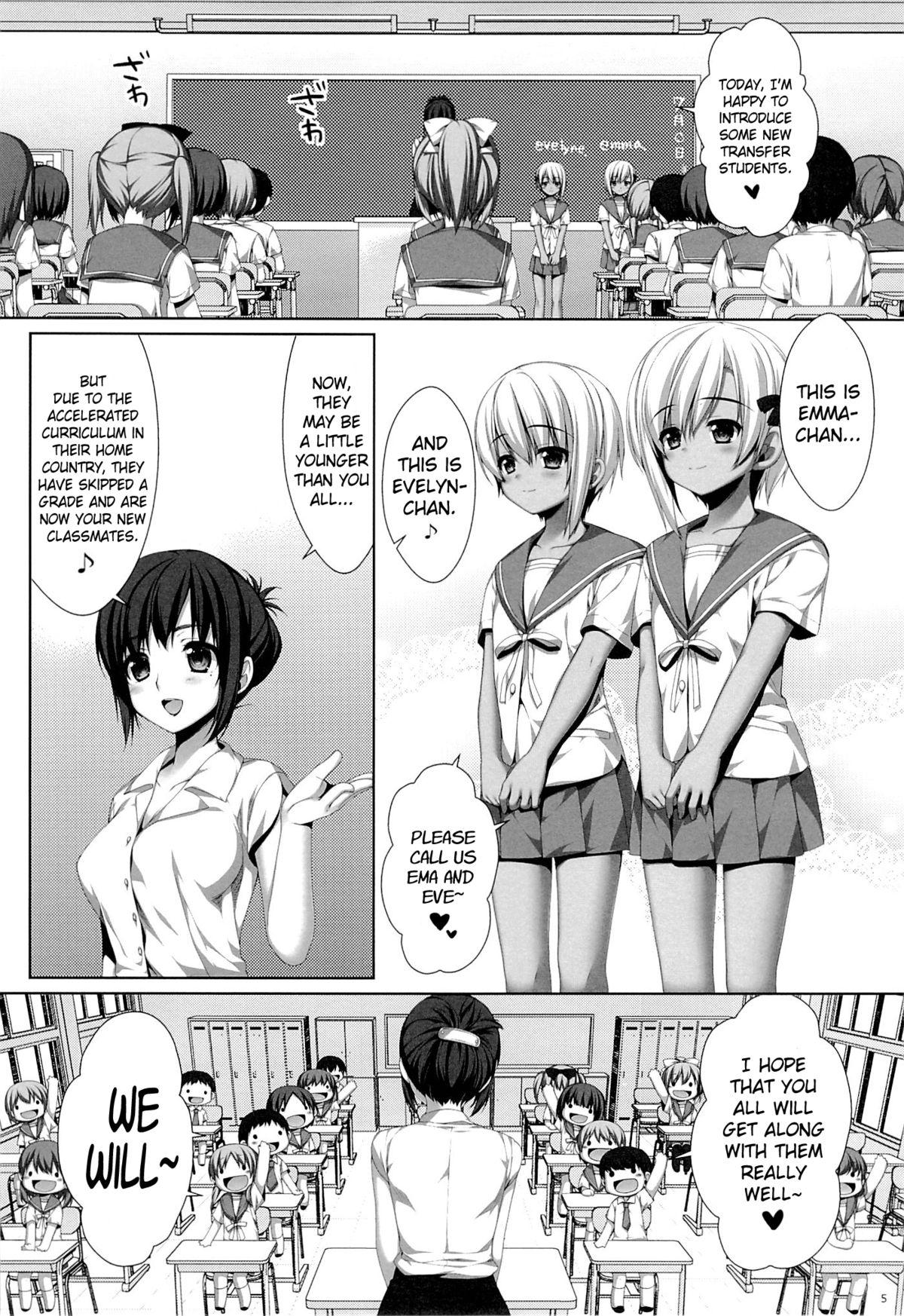 Pete Futago no Tenkousei Ema to Eve | Twin Transfer Students Ema and Eve Blow Job - Page 4