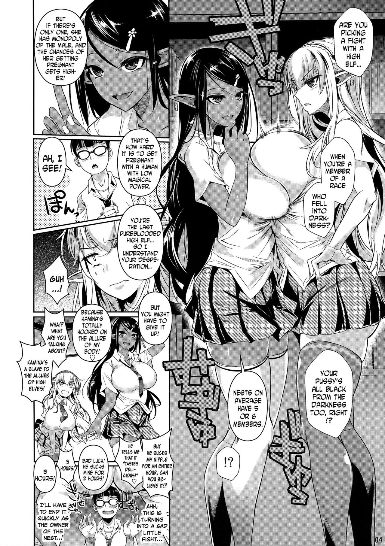 Hard Sex High Elf × High School Shiro × Kuro Free Amatuer - Page 5