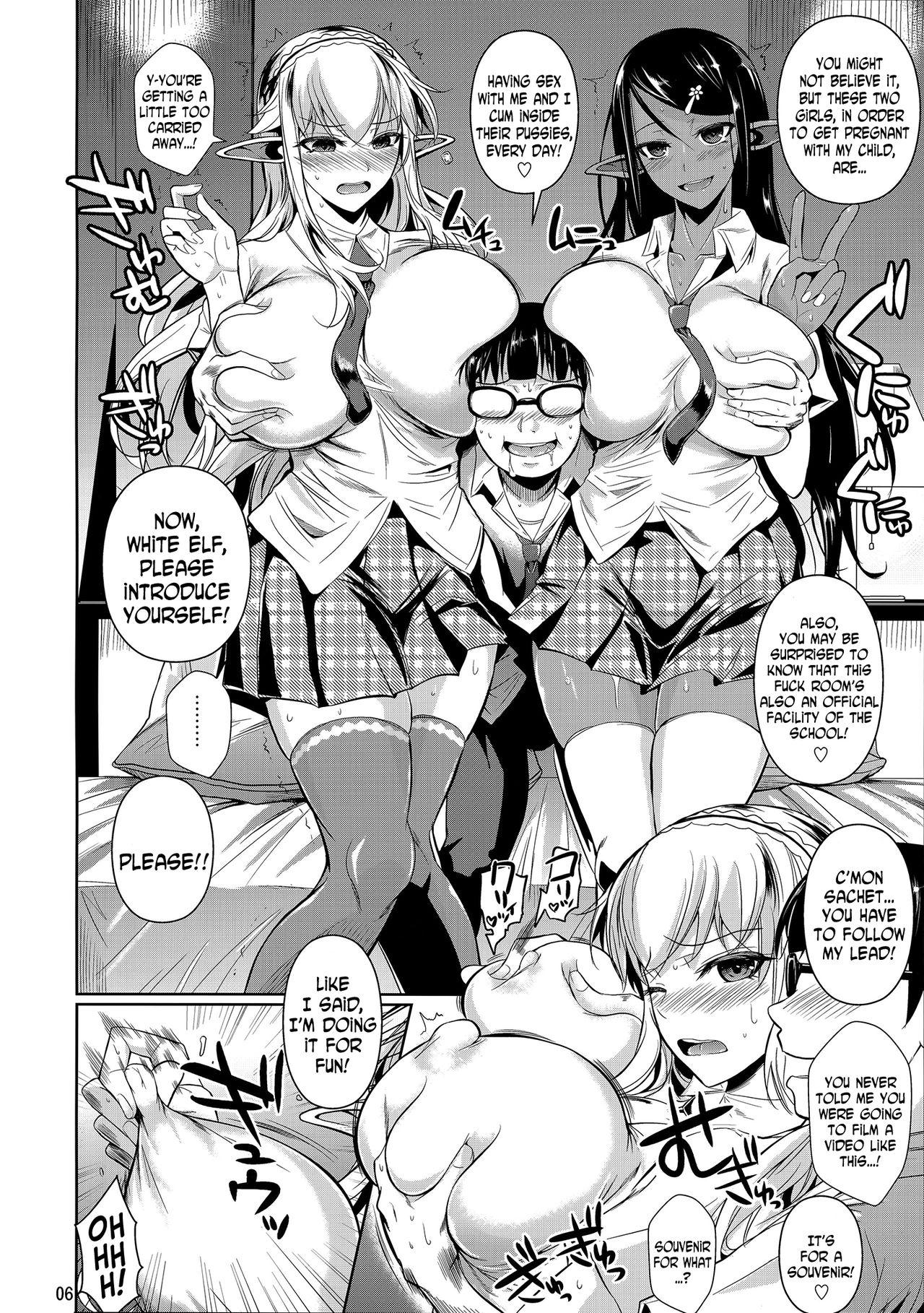 Sem Camisinha High Elf × High School Shiro × Kuro Madura - Page 7