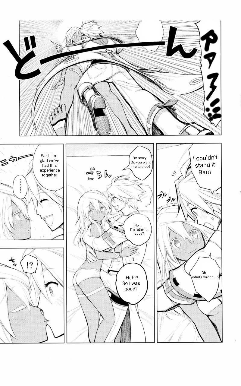 Swingers (C88) [Jishaku no Sunaba (Porosuke)] Sin-kun no Hatsu Shasei wa Ram-chan no Naka de do byu byu byu (GUILTY GEAR) [English] - Guilty gear Fucks - Page 5