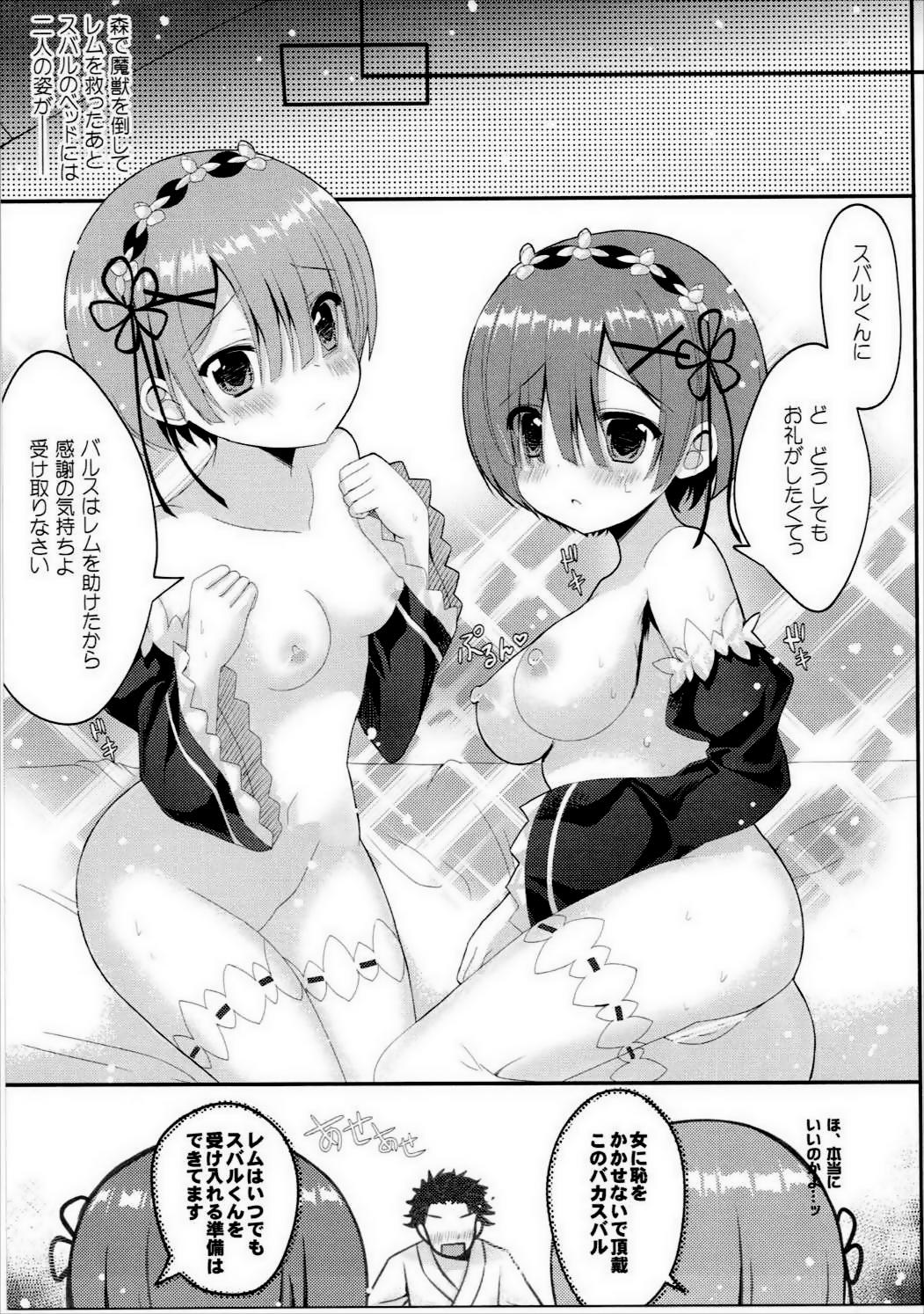 Curves Aka to Ao no Maid-san ga Oni Kawaii Ken ni Tsuite - Re zero kara hajimeru isekai seikatsu Gay - Page 4