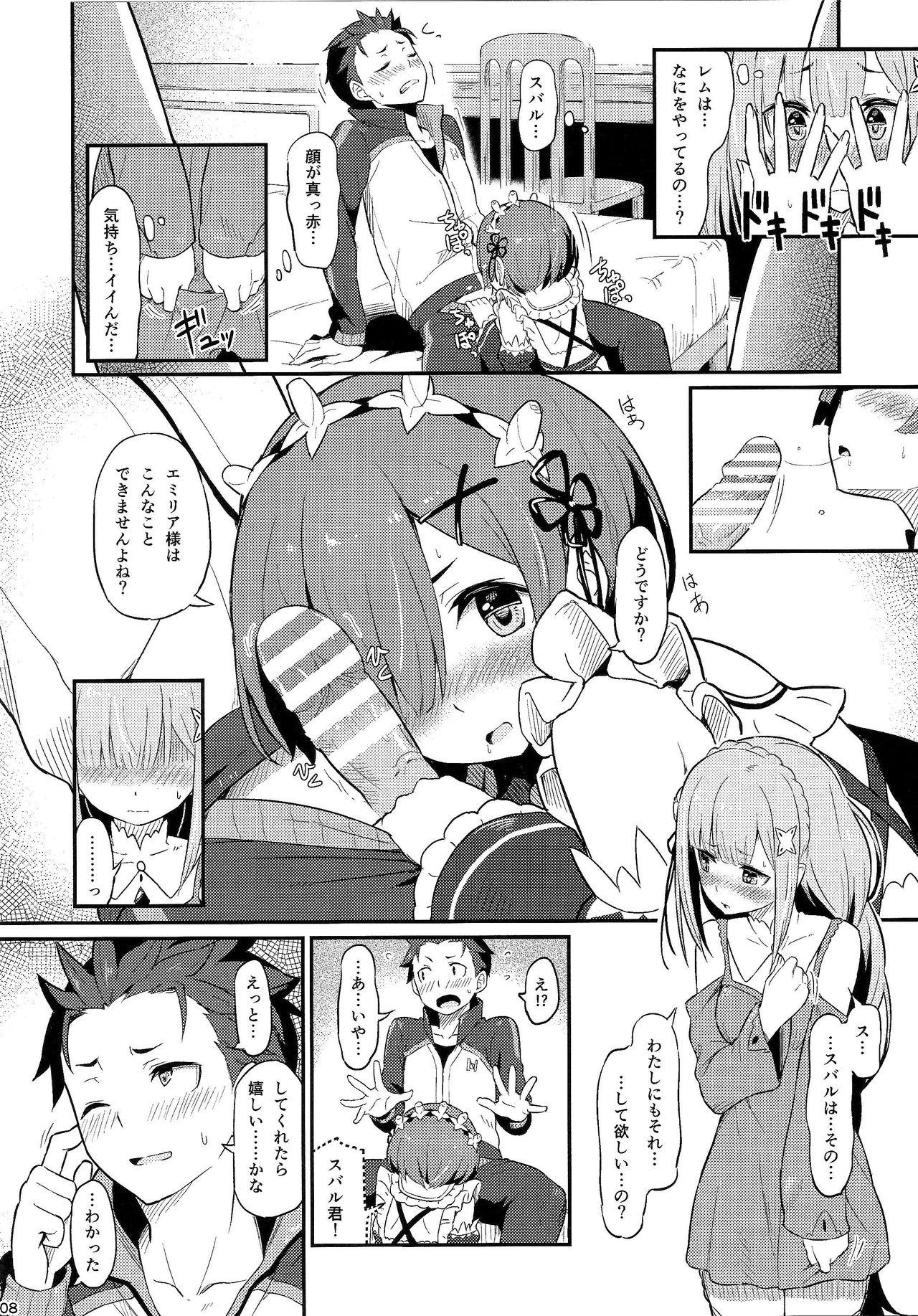 Women Sucking Rem no Emilia Kuttsuke Daisakusen - Re zero kara hajimeru isekai seikatsu Teen - Page 9