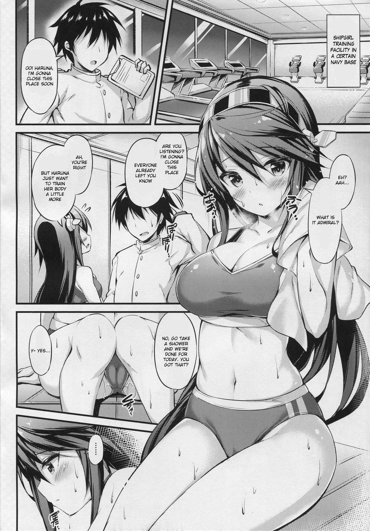 Teentube Rikusepa Shukujo Haruna no Nimensei Rokuki - Kantai collection Leather - Page 3