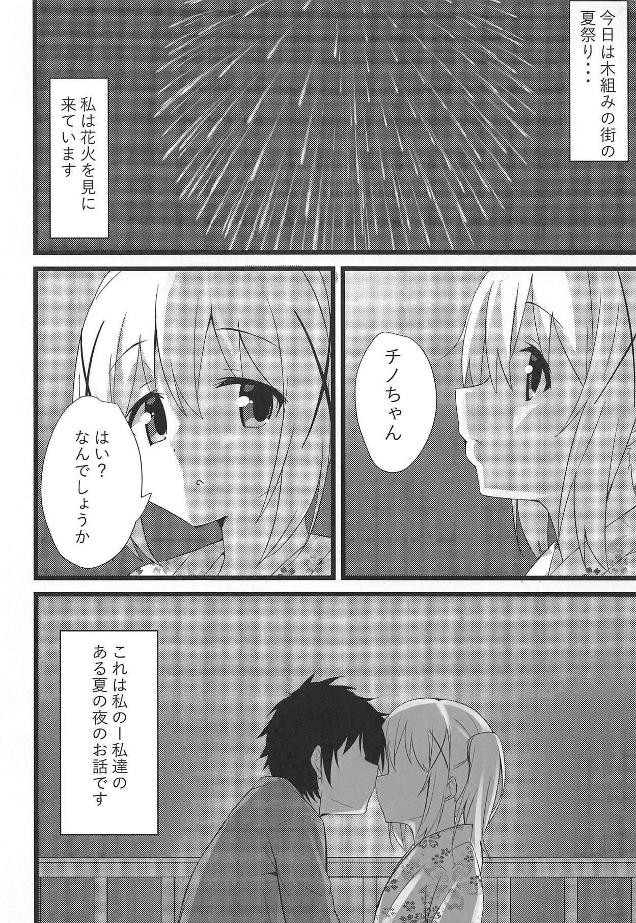 Ballbusting Chino-chan to Atsui Yoru - Gochuumon wa usagi desu ka Porn Sluts - Page 3