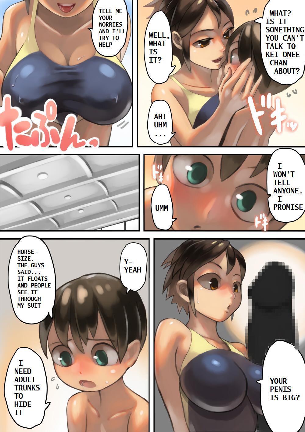Coeds Asoko ga Ookikute Nayandeiru Shota to Itoko no Onee-san | Sisterly Cousin and the Shota Worrying About His Size - Original Wet Pussy - Page 6
