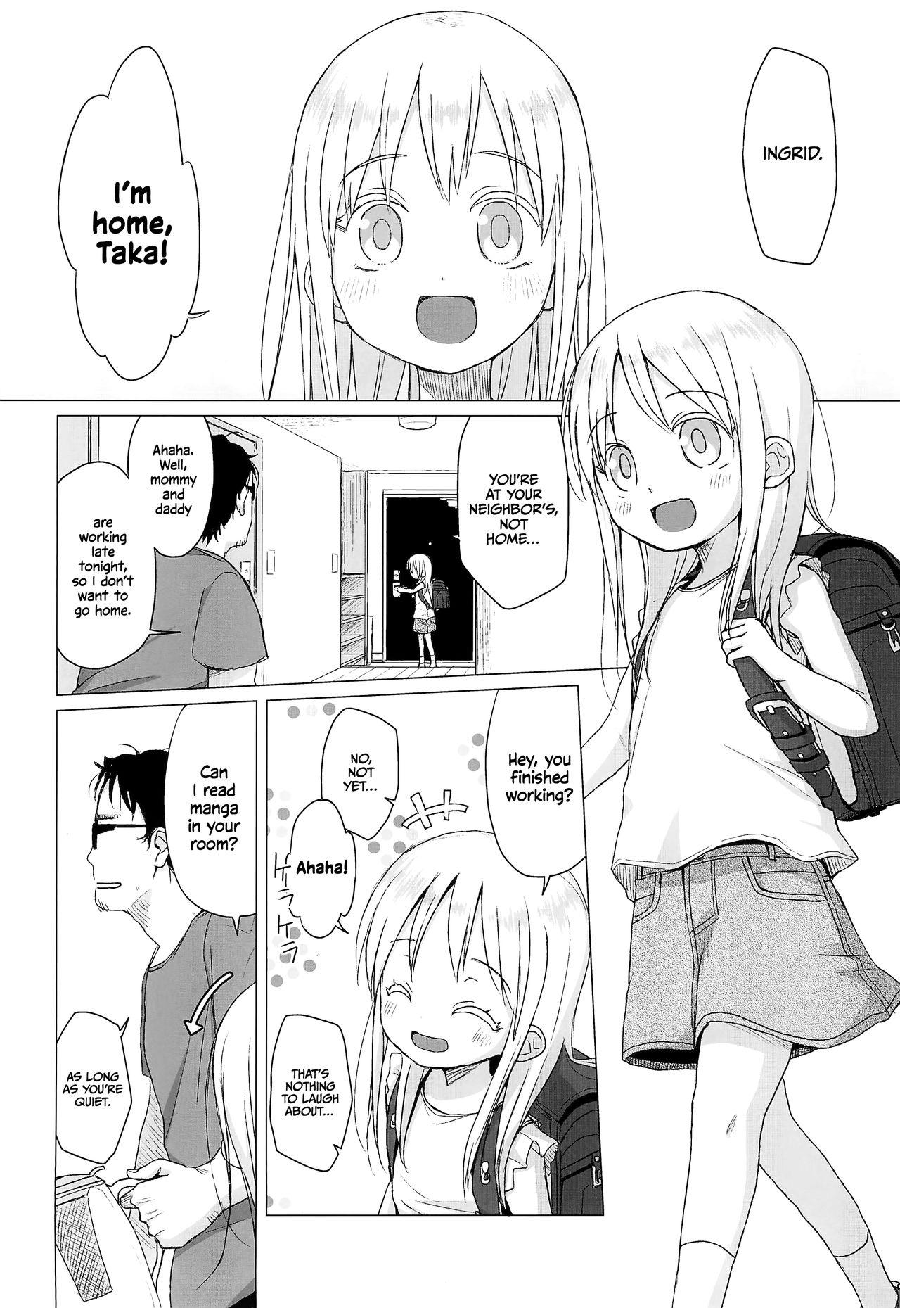 Gaping (C96) [Shichiten Battou (Miyasaka Takaji)] Uchi no Tonari no Shougakusei wa Kinpatsu Hekigan Ecchi-zuki | The Blonde-haired, Blue-Eyed Elementary Schooler Next Door Loves Sex [English] =TLL + mrwayne= - Original Piercing - Page 4