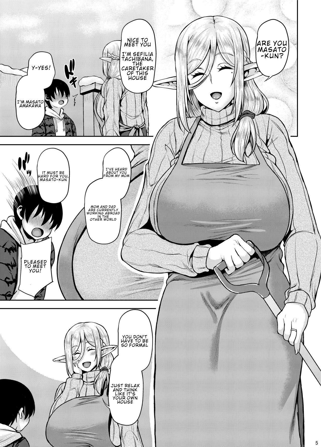 Amature Sex Tapes Miboujin Elf no Kanrinin-san to H Shichau Hon - Original Cumshots - Page 4