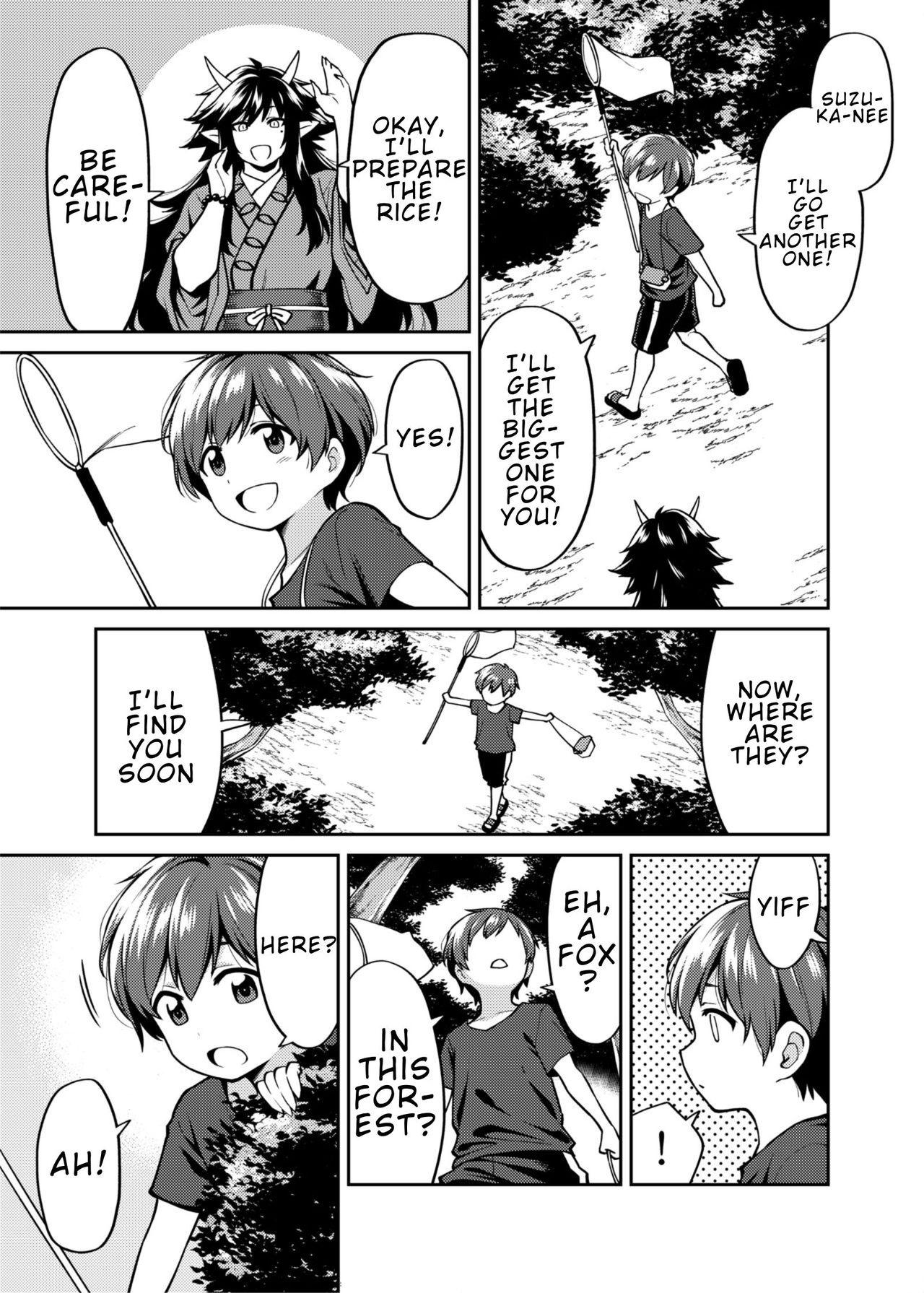 Men [Uchuusen Shoujigou (Shouji Nigou)] Takkun to Kitsune no Onee-san | Takkun and the Fox Onee-san [English][Digital] - Original Wanking - Page 6