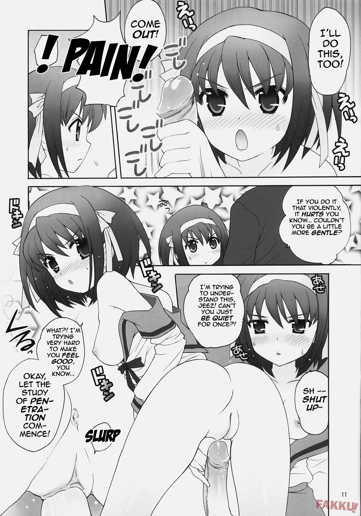 Gaygroupsex Suzumiya Haruhi no Daikenkyuu! - The melancholy of haruhi suzumiya Brunettes - Page 11