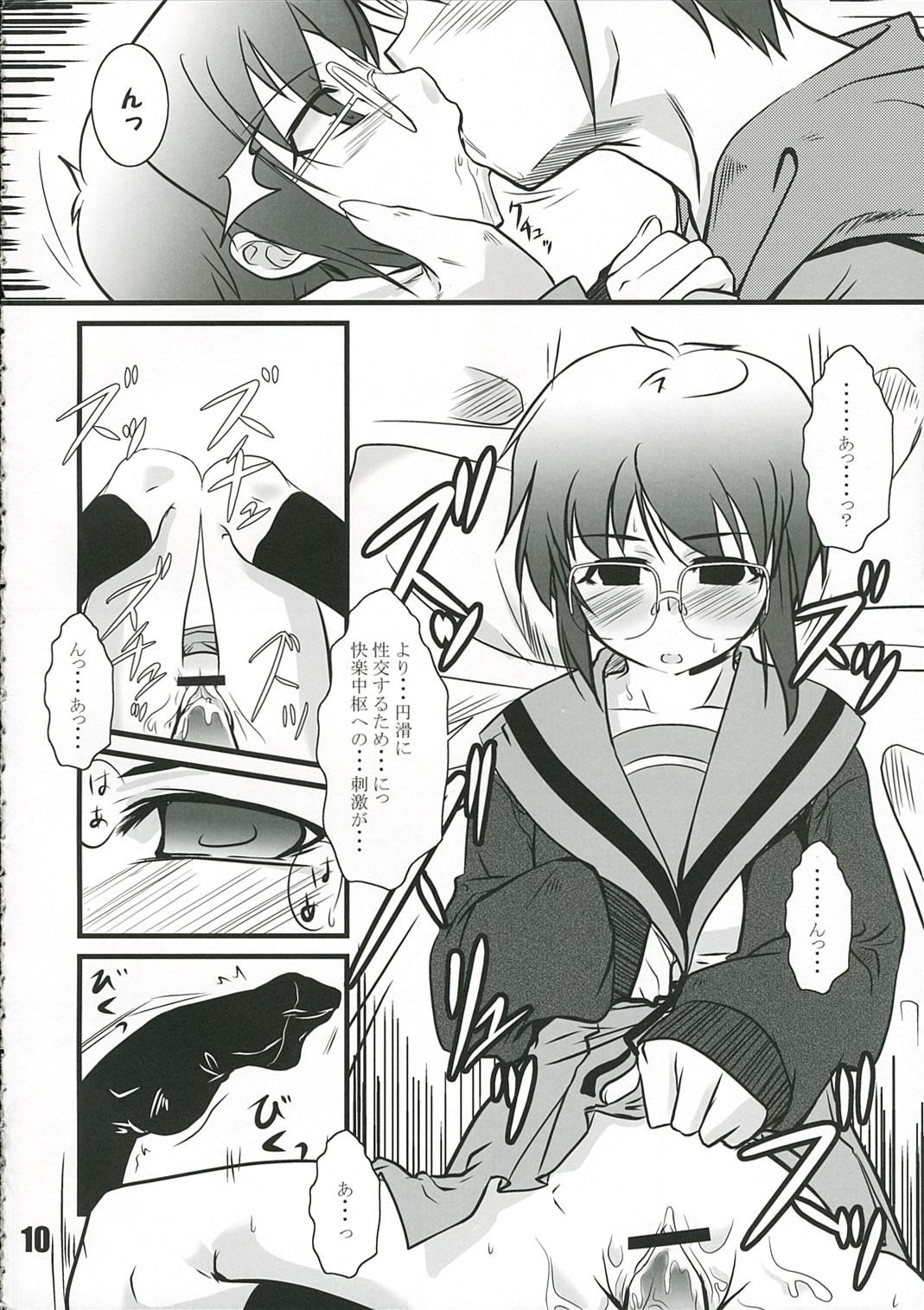 Gay Blackhair Yukai na Itadura - The melancholy of haruhi suzumiya Daring - Page 9