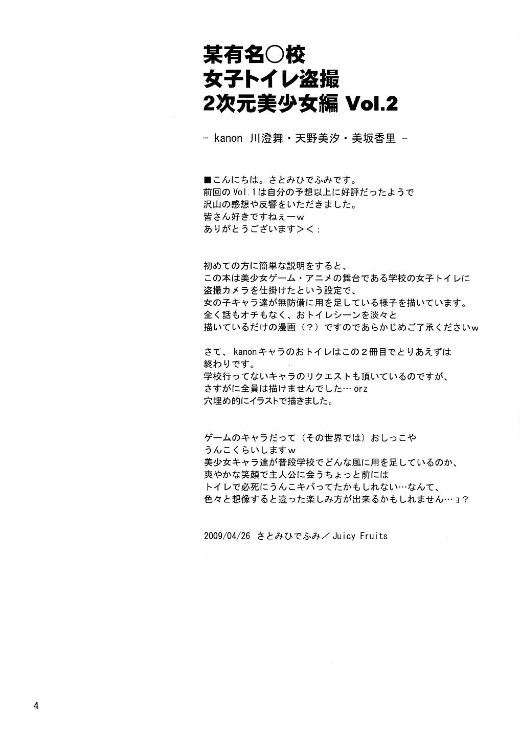 Bou Yuumei Koukou Joshi Toilet Tousatsu 2-jigen Bishoujo Hen Vol. 2 2