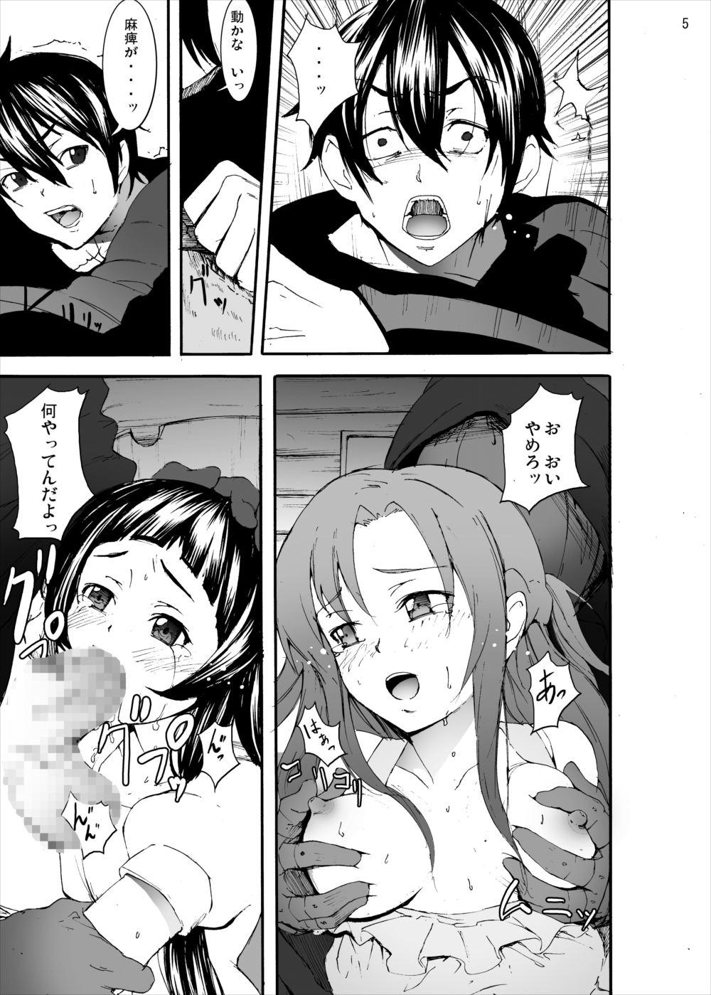 Tight Ass Asuna to Yui no Jigoku Rape... Ryoujoku Oyakodon Story - Sword art online She - Page 4